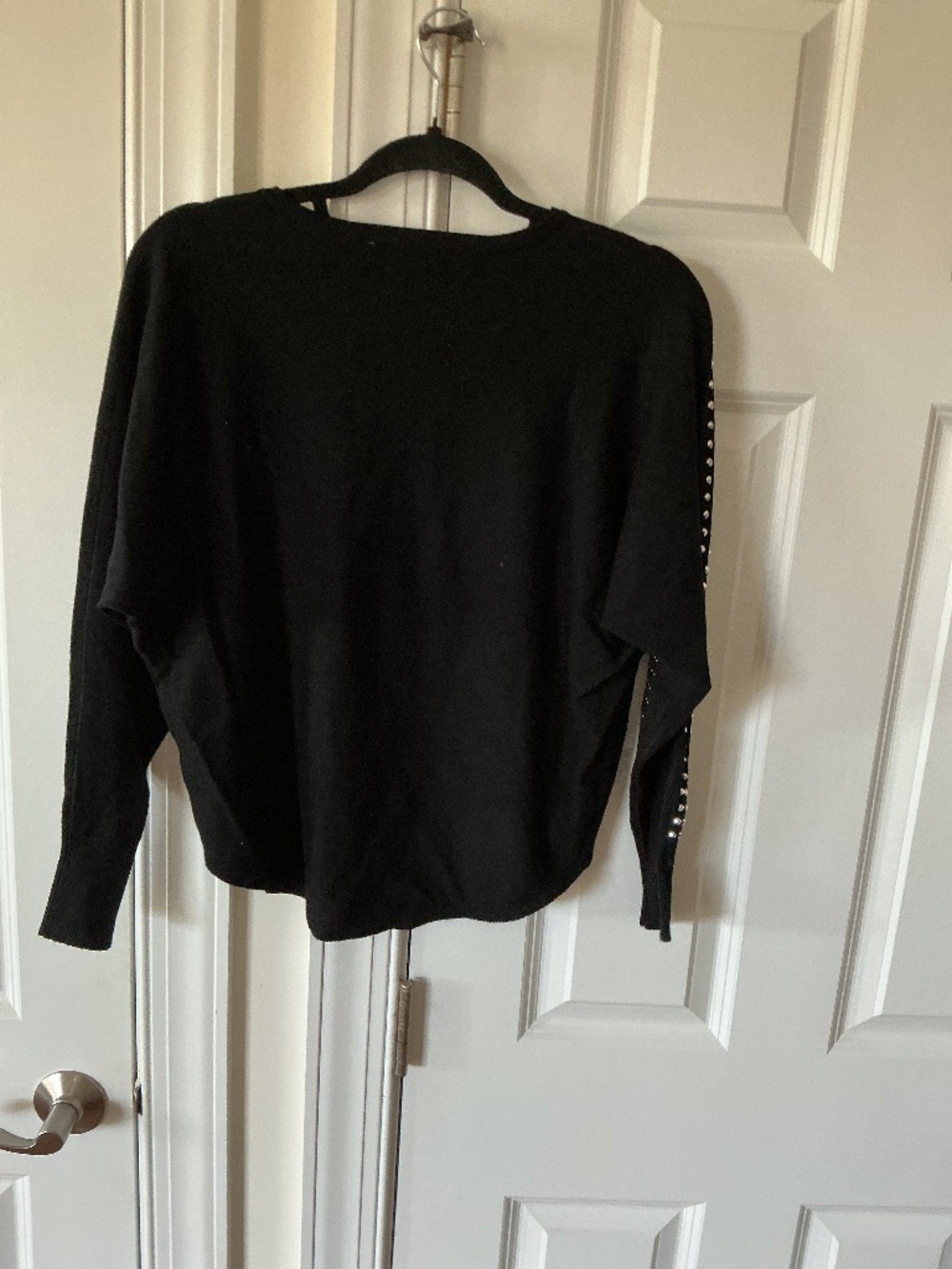 Ladies black sweater with beading